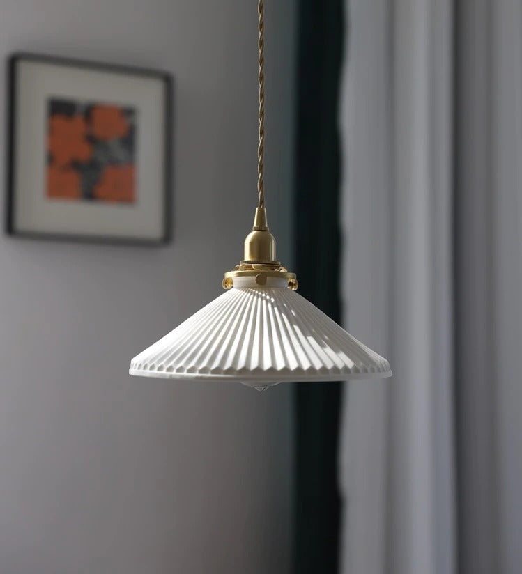 Gecanneleerde keramische hanglamp - 101PL