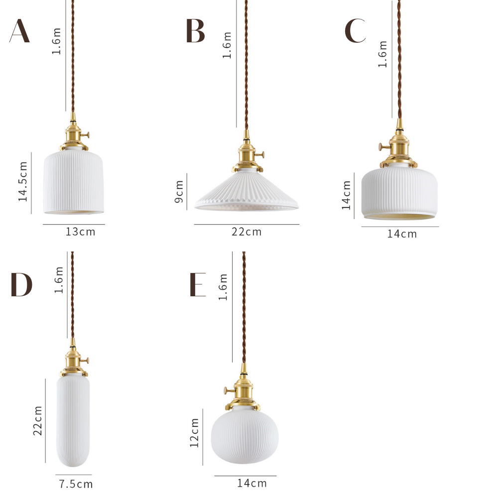Lampada a sospensione in ceramica scanalata - 111PL