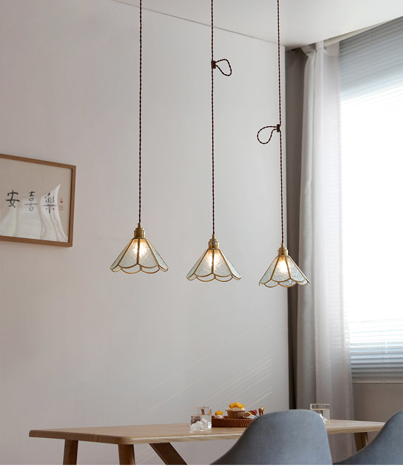 Messing glazen hanglamp - 227GPL
