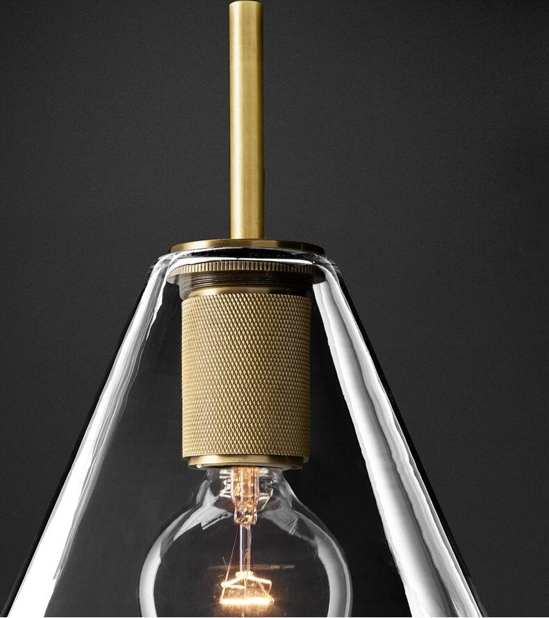 Hanglamp van helder glas, messing - 205GPL
