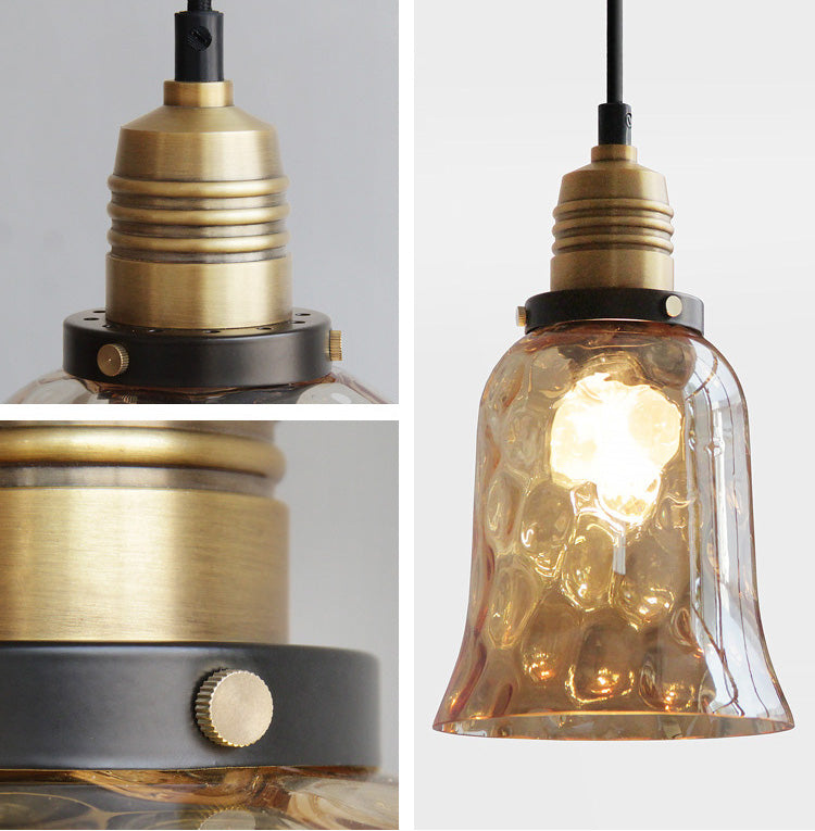Amberkleurige glazen hanglamp - 224GPL