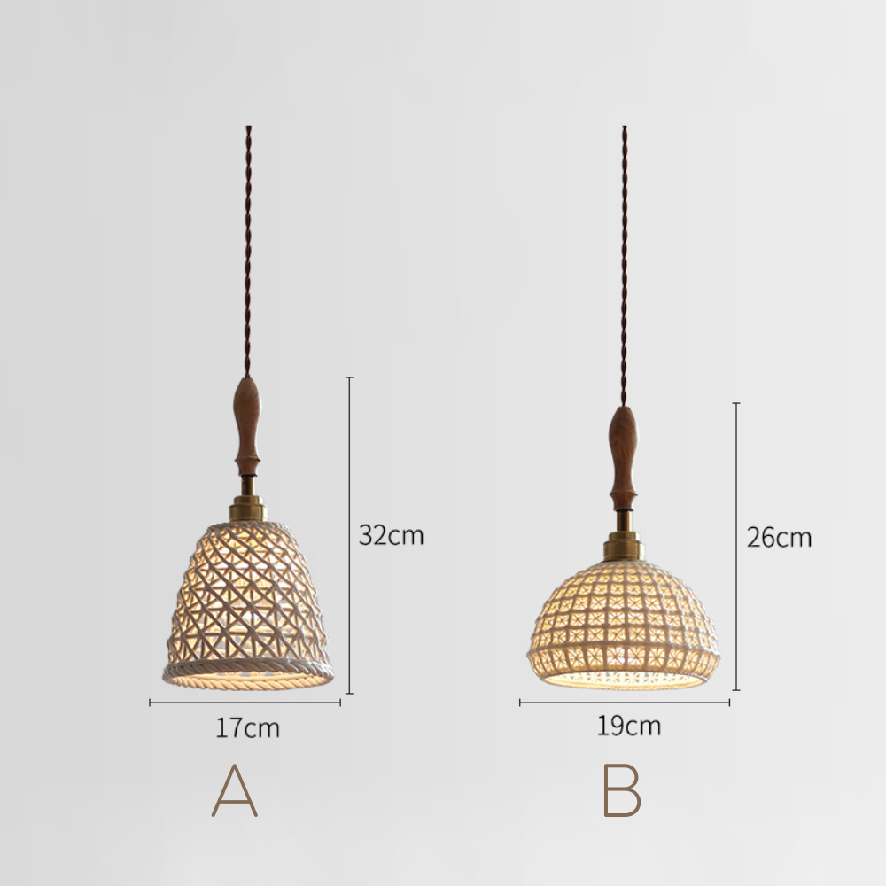 Hanglamp van gevlochten keramiek - 204CPL