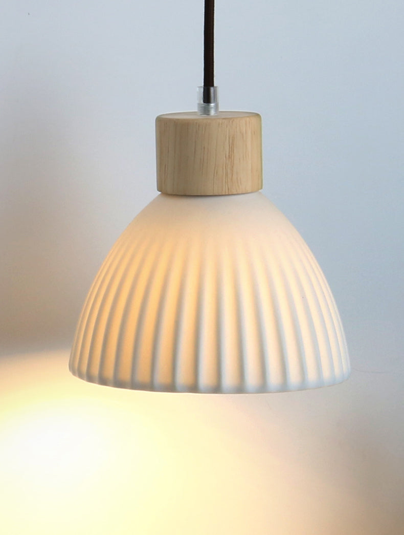 Keramische wandlamp met houten plaat - 115WL