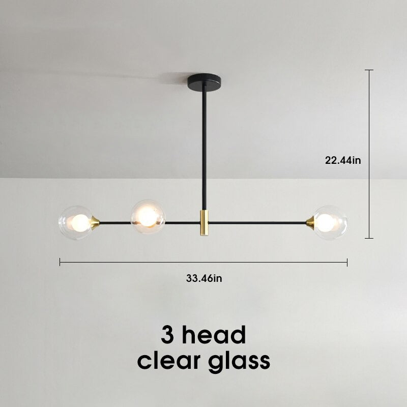 Moderne kroonluchter met doorzichtige, matte bollen - 2LCH2