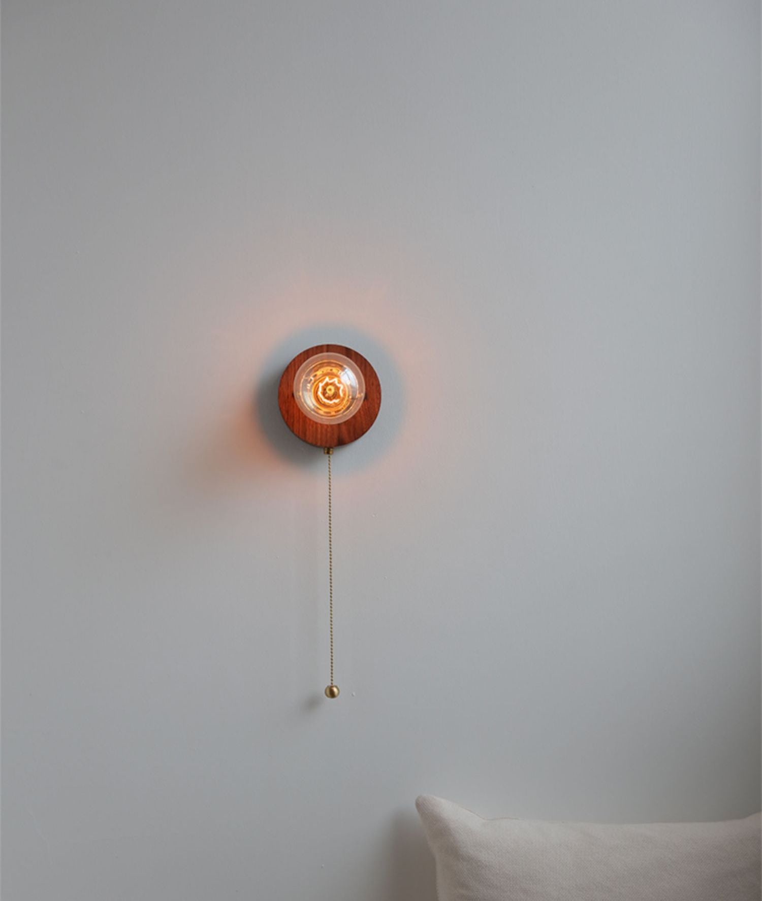 Glazen Bol Houten Wandlamp - 119WL