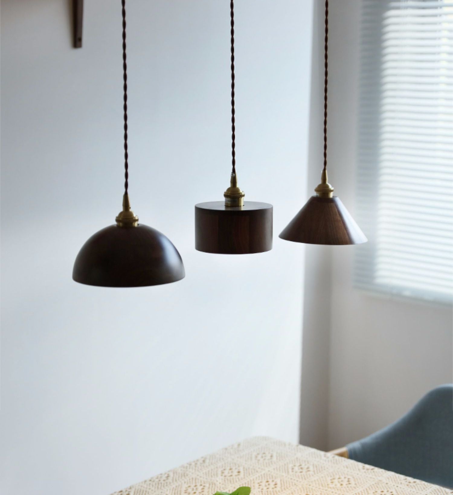 Walnoothouten hanglamp - 106WPL