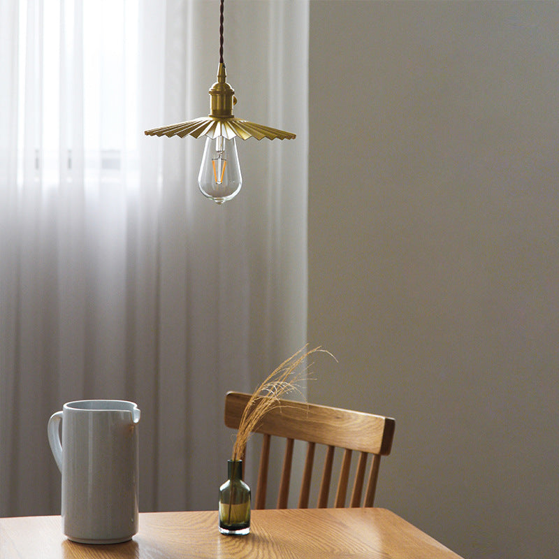 Gecanneleerde messing hanglamp - 102PL