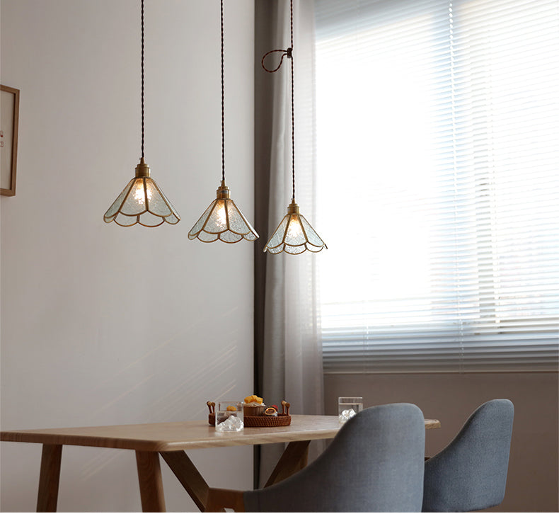 Messing glazen hanglamp - 227GPL