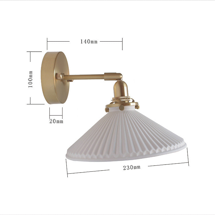 Witte keramische koperen wandlamp schans - 210ST