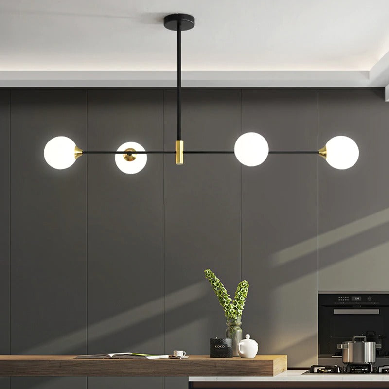Moderne kroonluchter met doorzichtige, matte bollen - 2LCH2