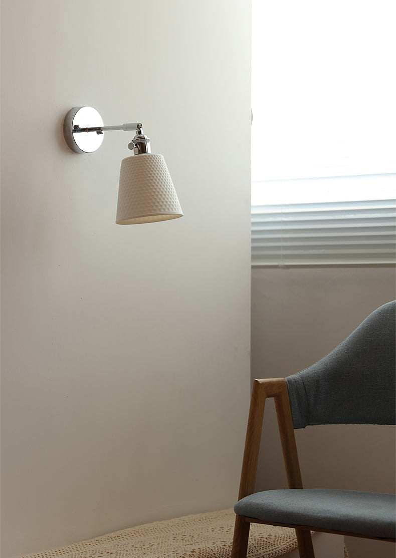 Witte keramische zilveren wandlamp - 205SST