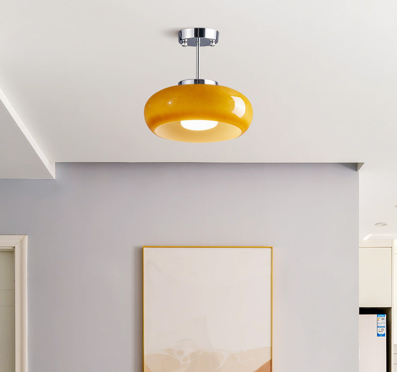 Amberkleurige retro glazen hanglamp - 231GPL