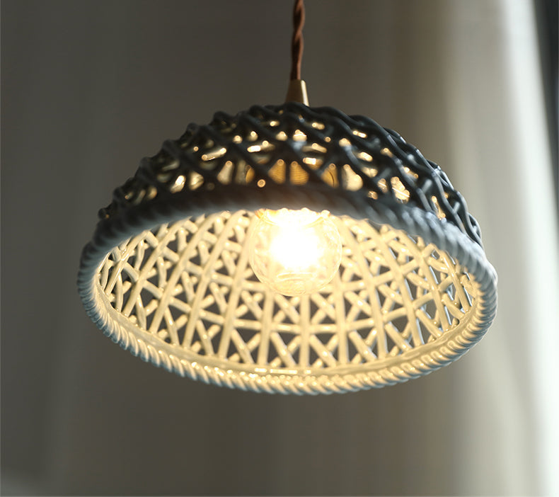 Hanglamp van gevlochten keramiek - 203CPL