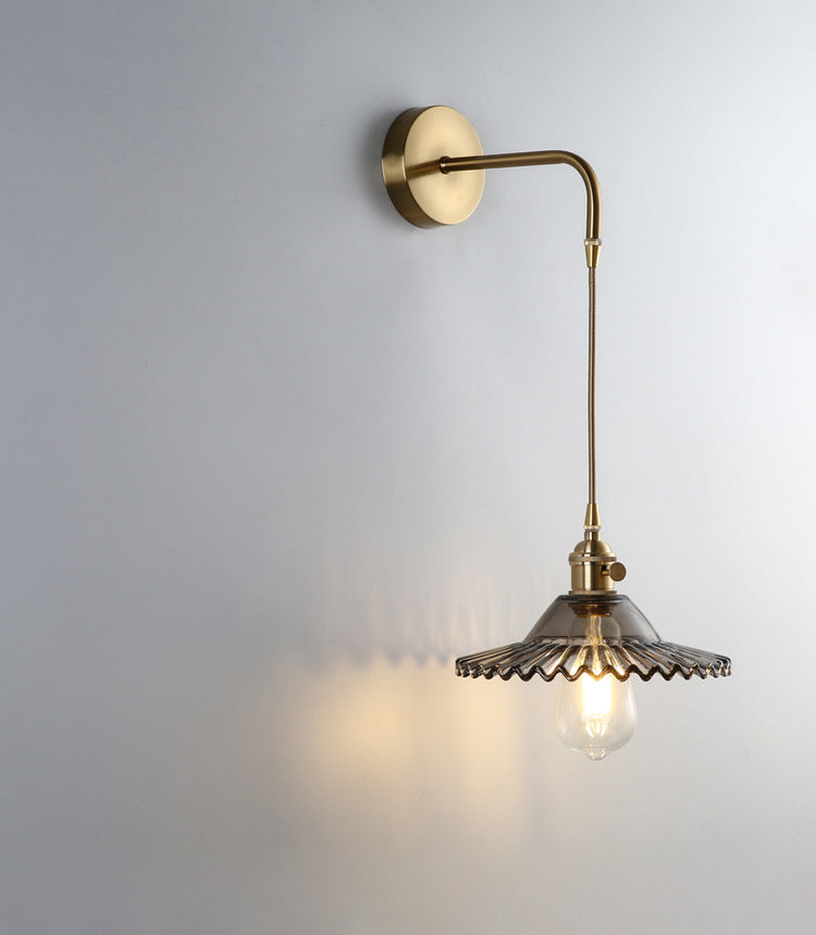 Bloemglas Messing Wandlamp - 206GBWL