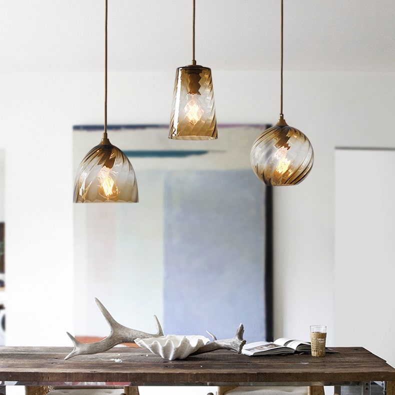 Gebogen glazen hanglamp - 201GPL