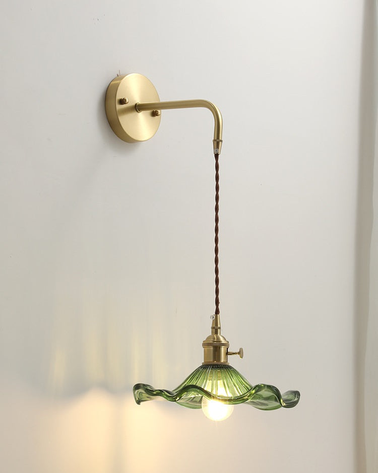 Bloemglas Messing Wandlamp - 209GBWL