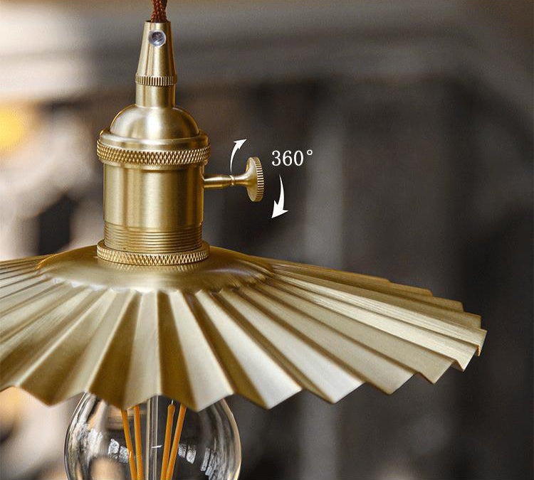 Gecanneleerde messing hanglamp - 102PL