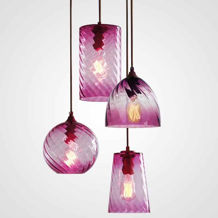 Gebogen glazen hanglamp - 201GPL