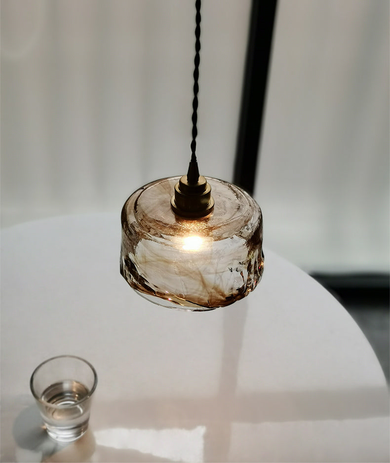 Amberkleurige glazen hanglamp - 209GPL