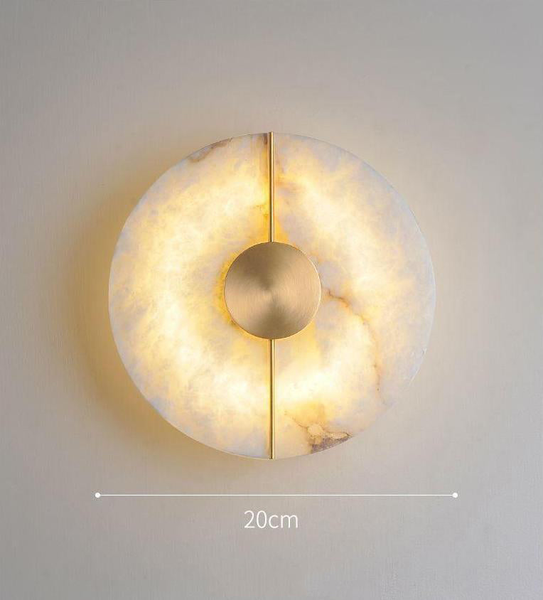 Marmeren albasten messing wandlamp - 206MWL