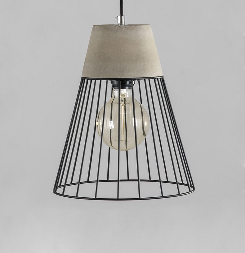 Grijze Cement Hanglamp - 105CM
