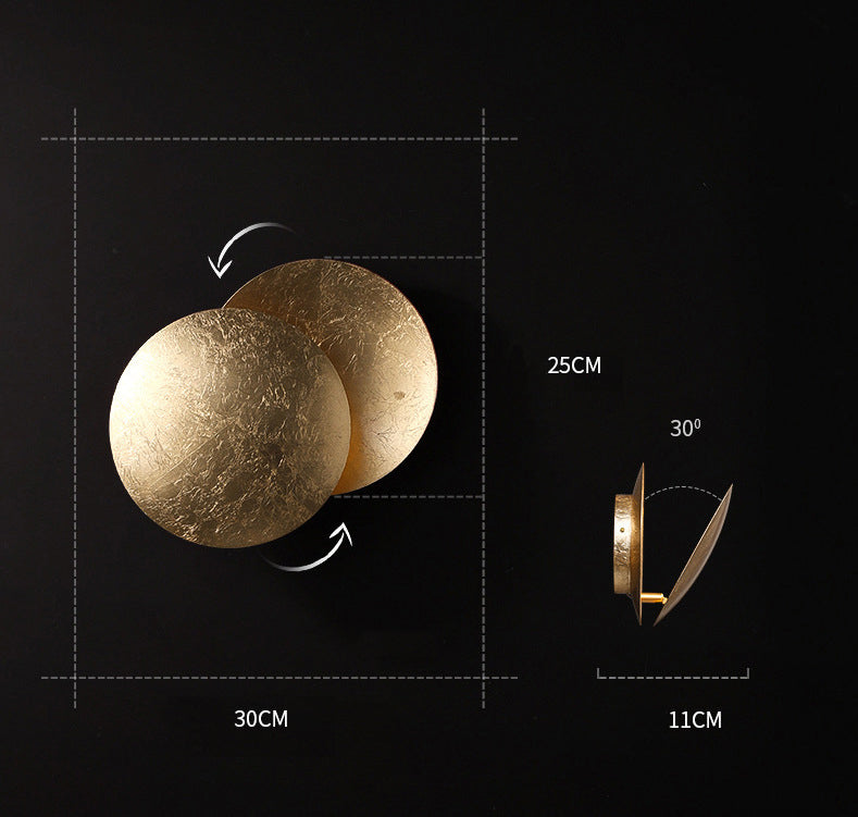 Goud ijzeren Luna wandlamp - 200MWL
