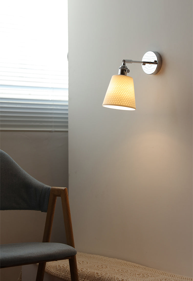 Witte keramische zilveren wandlamp - 205SST