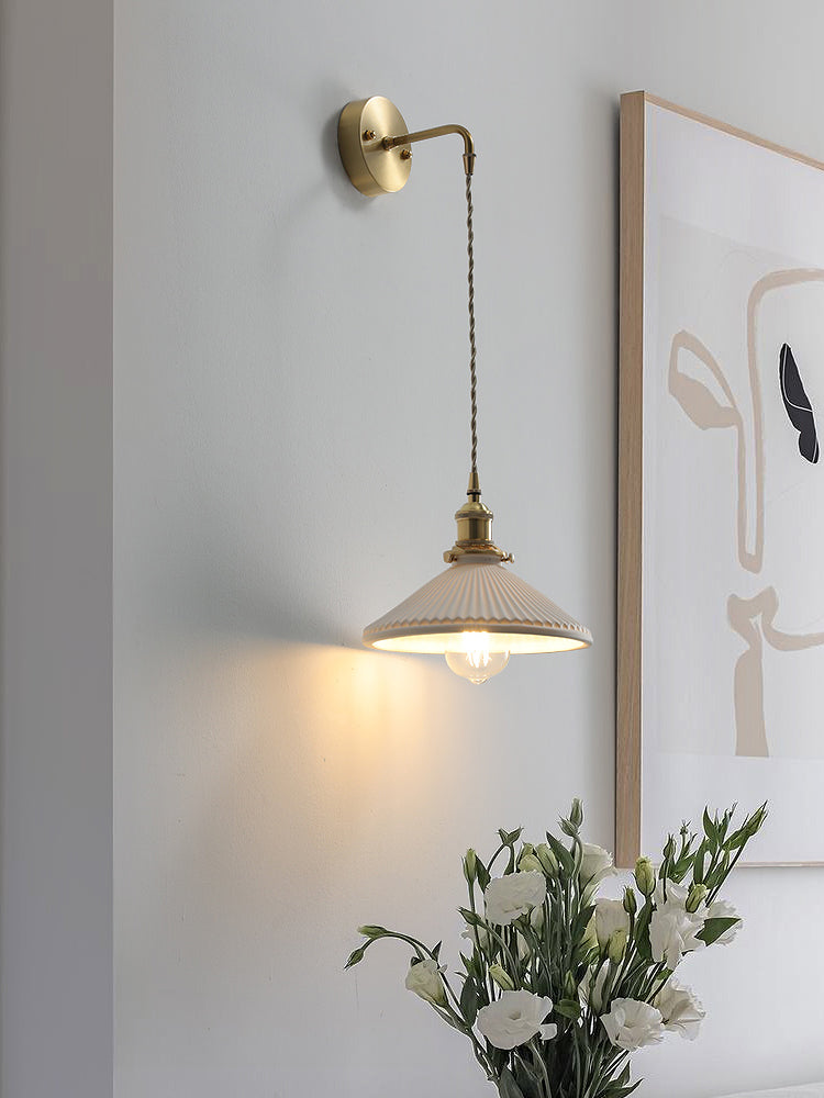 Witte keramische wandlamp - 212ST