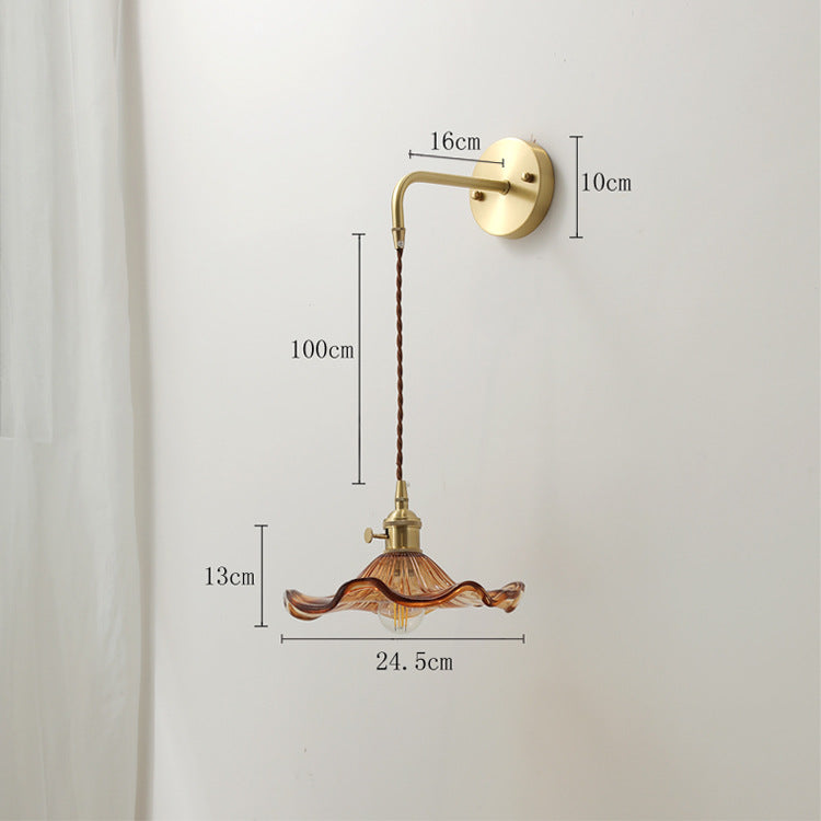 Bloemglas Messing Wandlamp - 209GBWL