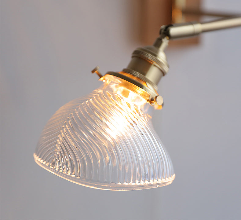 Glazen wandlamp met houten plaat - 106WL