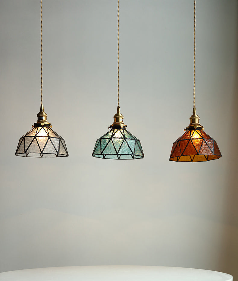 Hanglamp van kunst-gebrandschilderd glas - 209GPL