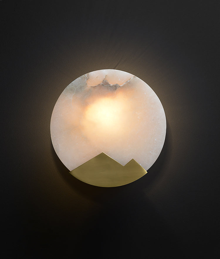 Marmeren albasten messing wandlamp - 201MWL