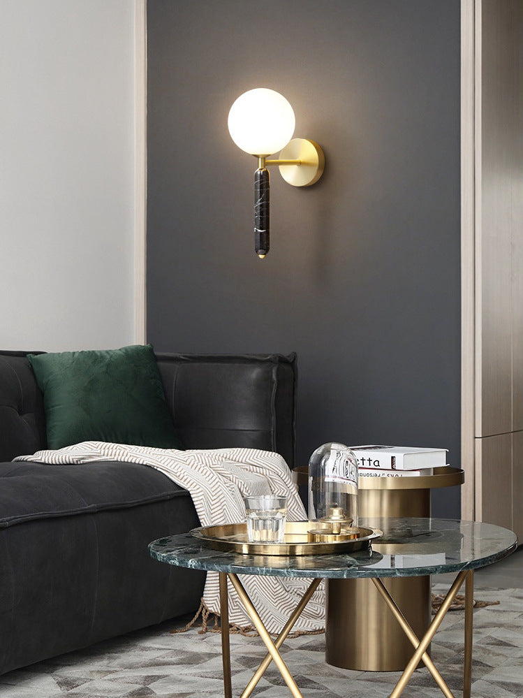 Marmeren messing wandkandelaar - 207MWL