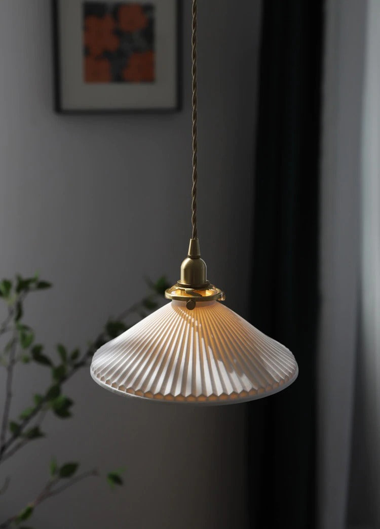 Gecanneleerde keramische hanglamp - 101PL