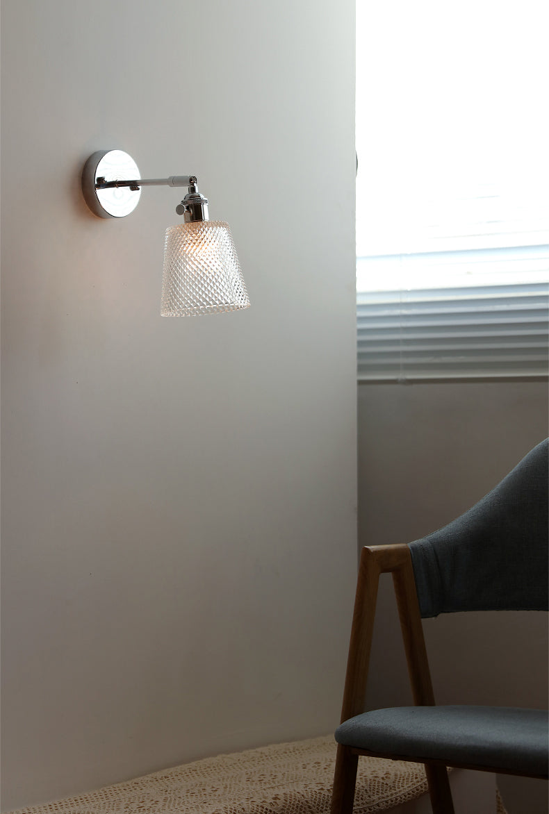 Glazen zilveren wandlamp - 208SST