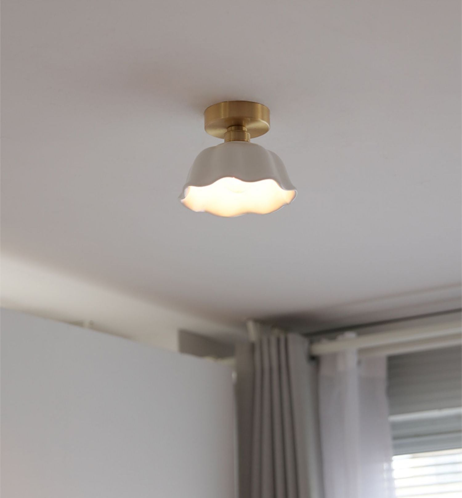 Bloem Keramiek Messing Hanglamp - 108PL