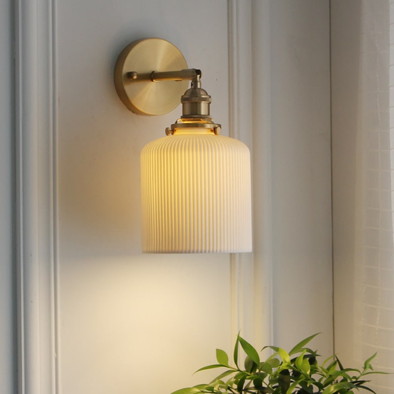 Witte keramische wandlamp - 202ST