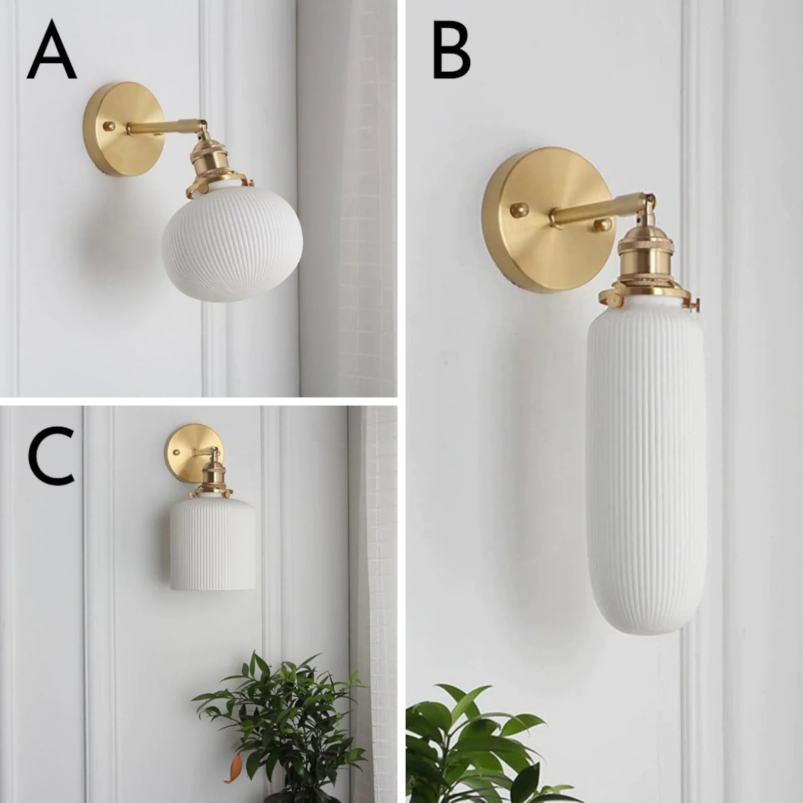 Witte keramische wandlamp - 202ST