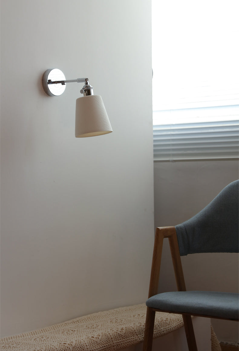 Witte keramische zilveren wandlamp - 205SST