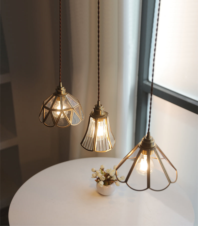 Messing glazen hanglamp - 226GPL