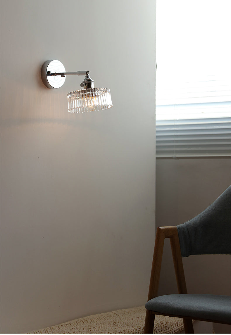Glazen zilveren wandlamp - 208SST
