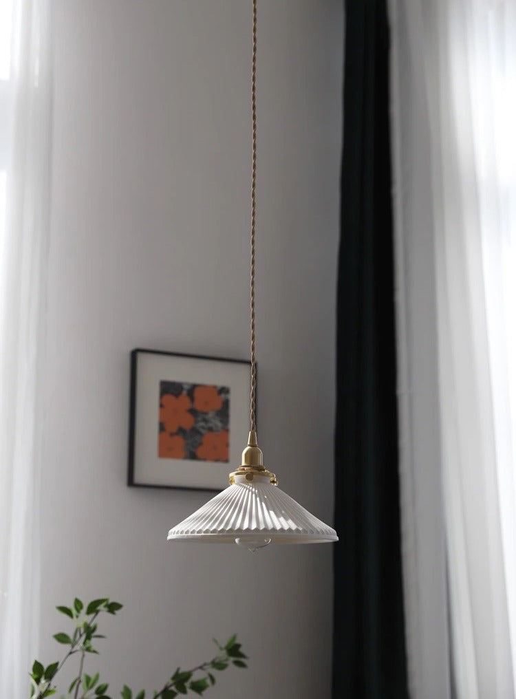 Gecanneleerde keramische hanglamp - 101PL
