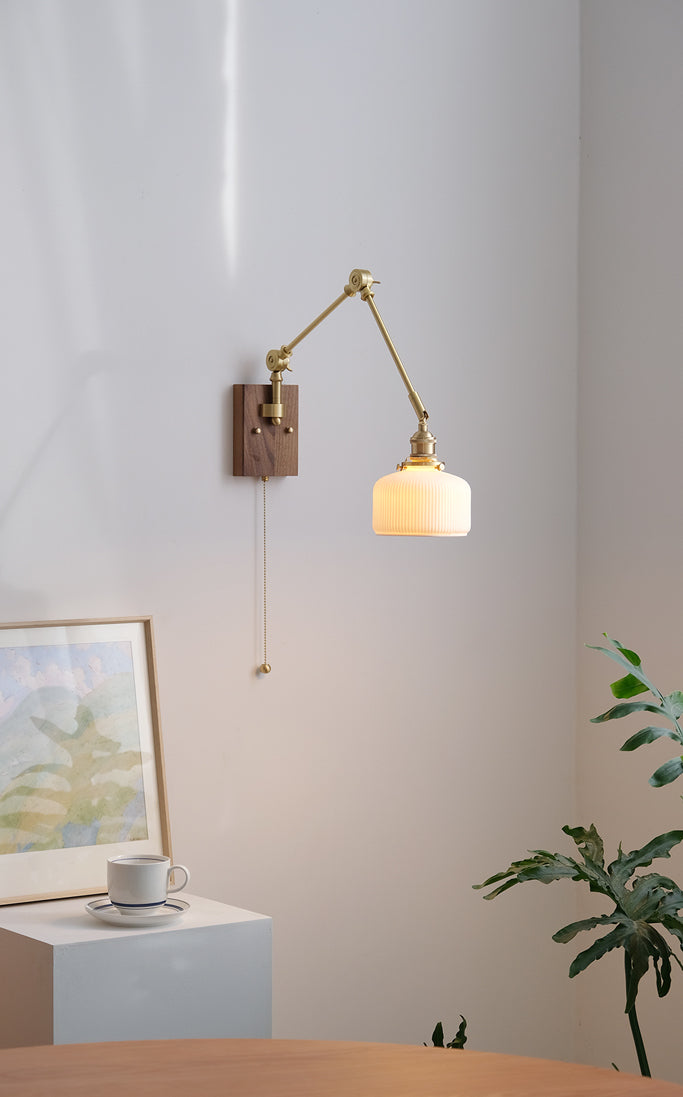 Hout Glas Keramiek Wandlamp - 121WL