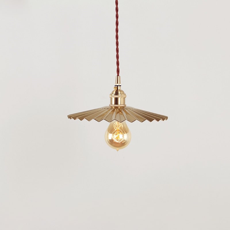Gecanneleerde messing hanglamp - 102PL