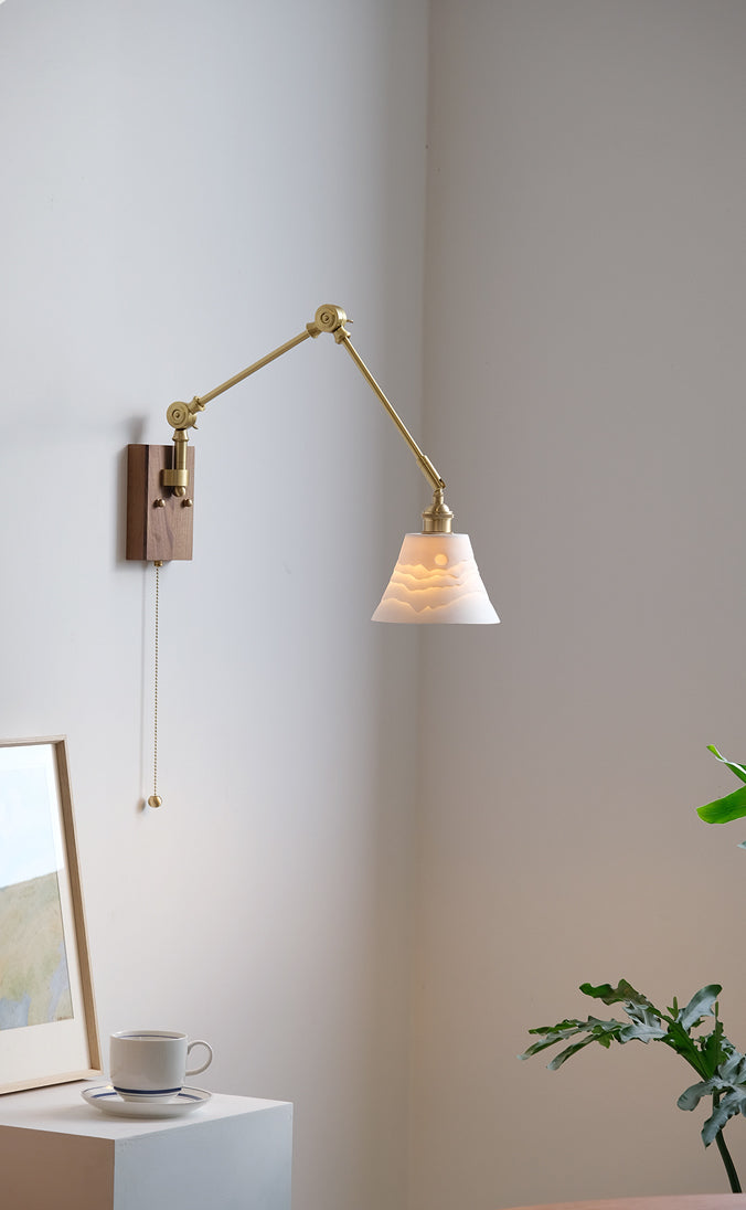 Hout Glas Keramiek Wandlamp - 122WL