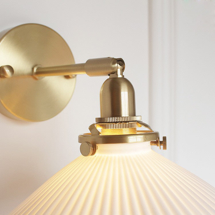 Witte keramische koperen wandlamp schans - 210ST