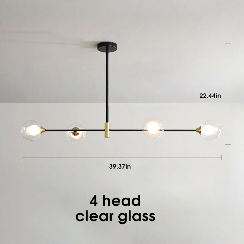 Moderne kroonluchter met doorzichtige, matte bollen - 2LCH2