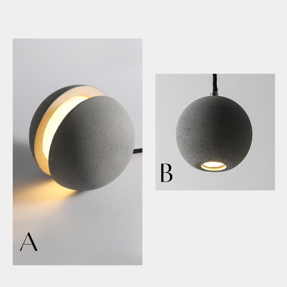 Grijze Globe Cement Hanglamp - 110CM