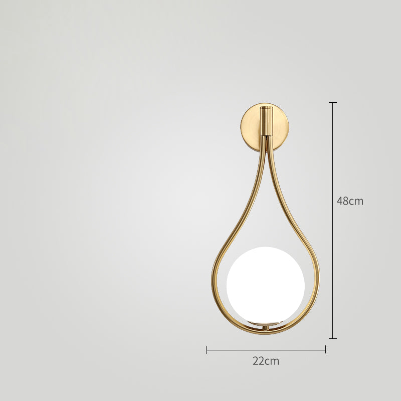 Wandlamp van goudkleurig matglas - 203GWL