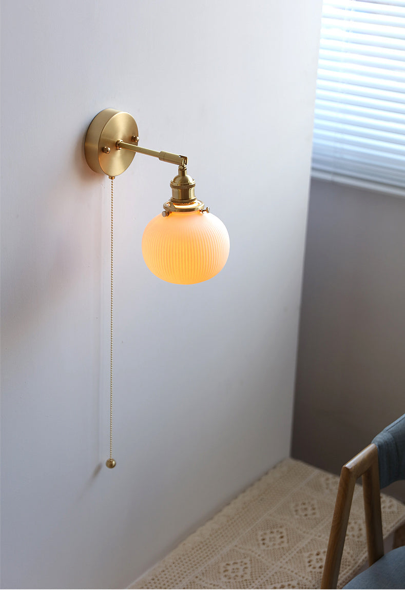 Witte keramische koperen wandlamp schans - 208ST